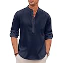 Zombom Men39s Kurta Chinese Collar Long