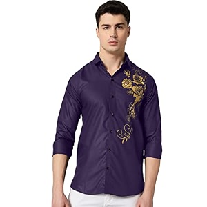 Zombom Mens Regular Fit Cotton Blend Printed