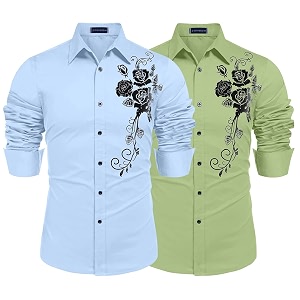 Zombom Mens Regular Fit Cotton Blend Printed