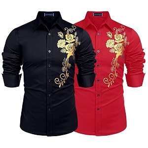 Zombom Mens Regular Fit Cotton Blend Printed