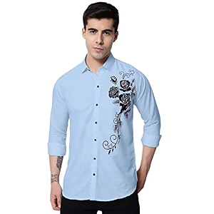Zombom Mens Regular Fit Cotton Blend Printed