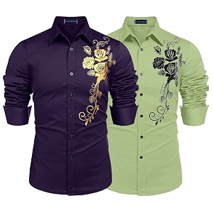 Zombom Mens Regular Fit Cotton Blend Printed