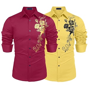 Zombom Mens Regular Fit Cotton Blend Printed