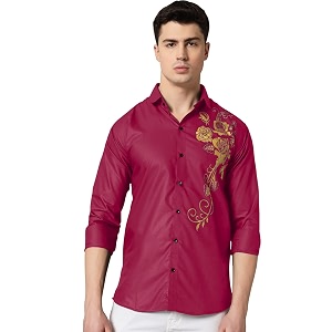 Zombom Mens Regular Fit Cotton Blend Printed