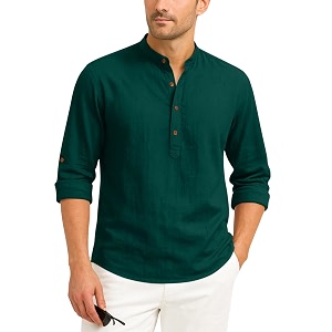 Zombom Mens Cotton Blend Kurta Shirt with