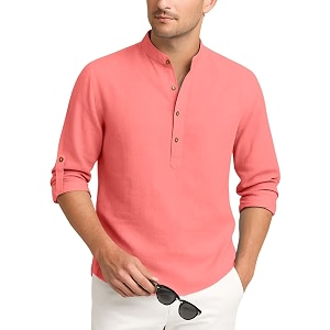 Zombom Mens Cotton Blend Kurta Shirt with