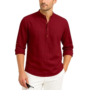 Zombom Mens Cotton Blend Kurta Shirt with