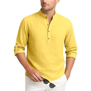Zombom Mens Cotton Blend Kurta Shirt with