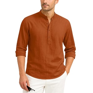 Zombom Mens Cotton Blend Kurta Shirt with