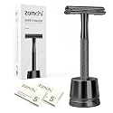 ZOMCHI Double Edge Safety Razor Kit for Men &amp; Women, Stand,Black