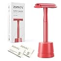 ZOMCHI Double Edge Safety Razor Kit for Men & Women, Stand,Light Coral