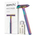 ZOMCHI Double Edge Safety Razor for Men & Women, Rainbow