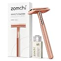 ZOMCHI Double Edge Safety Razor for Men & Women, Rose Gold