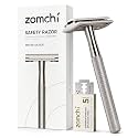 ZOMCHI Double Edge Safety Razor for Men & Women, Matte Silver