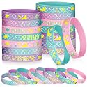 Zomiboo 24 Pack Mermaid Silicone Bracelets, Mermaid Party Favors for Kids
