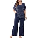 ZOMVA Plus Size Sparkly Pant Suits 2 Piece Sets Dressy Mother of the Bride Groom Wedding Guest Party Formal Outfits