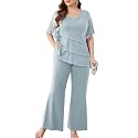 ZOMVA Plus Size Sparkly Pant Suits 2 Piece Sets Dressy Mother of the Bride Groom Wedding Guest Party Formal Outfits