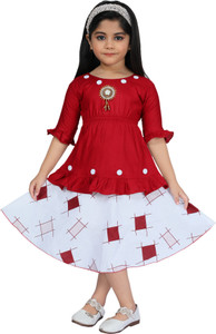 zonafashion girls below knee festivewedding dress multicolor 34 sleeve