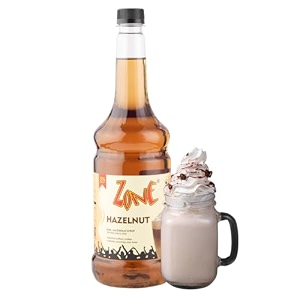 zone hazelnut flavoured syrups 1000ml  premium caf-style syrups for mocktails cocktails milkshakes coffees iced teas sodas amp desserts  perfect for home use small cafs bars amp gifting hazelnut
