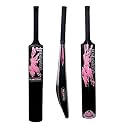 Zone Heavy Duty Premium Plastic Cricket Bat for All Age Groups-Kids/Girls/Boys/Girls/Adults (Zone Pink Sticker &amp; Black Grip, Full Size (34"X 4.5" Black))