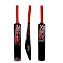 Zone Heavy Duty Premium Plastic Cricket Bat for All Age Groups-Kids/Girls/Boys/Girls/Adults (Zone Red Sticker & Red Grip, Full Size (34"X 4.5" Black))