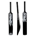 Zone Heavy Duty Premium Plastic Cricket Bat for All Age Groups-Kids/Girls/Boys/Girls/Adults (Zone Grey Sticker &amp; Black Grip, Full Size (34"X 4.5" Black))