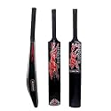 Zone Heavy Duty Premium Plastic Cricket Bat for All Age Groups-Kids/Girls/Boys/Girls/Adults (Zone Red Sticker &amp; Black Grip, Full Size (34"X 4.5" Black))