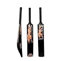 Zone Heavy Duty Premium Plastic Cricket Bat for All Age Groups-Kids/Girls/Boys/Girls/Adults (Zone Orange Sticker & Black Grip, Full Size (34"X 4.5" Black))