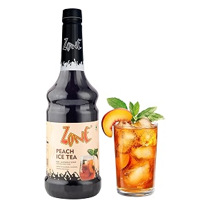 zone peach iced tea flavoured syrup 1000ml  refreshing tea-based syrup amp drink mixer for iced teas mocktails sodas smoothies lemonades amp summer beverages  premium bar syrup 1 litre  more servings perfect for caf restaurants amp professional use