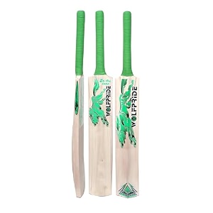 in the zone poplar willow cricket bat full size ideal for age 15 yrs with anti scuff sheet toe and cover zone green sticker amp green grip