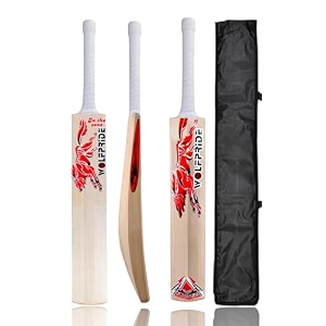 in the zone himachal willow cricket bat full size ideal for age 15 yrs with anti scuff sheet toe and cover zone red sticker amp white grip