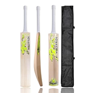 in the zone poplar willow cricket bat full size ideal for age 15 yrs with anti scuff sheet toe and cover zone yellow sticker amp white grip