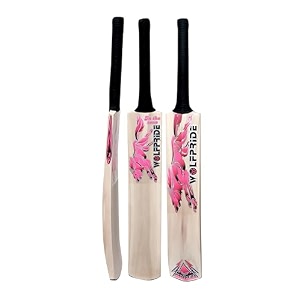 in the zone himachal willow cricket bat full size ideal for age 15 yrs with anti scuff sheet toe and cover zone pink sticker amp black grip