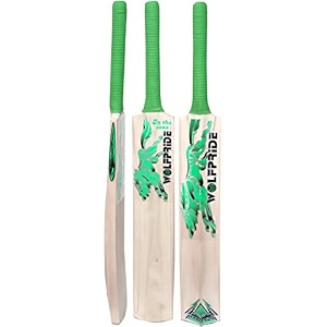 in the zone full size cricket bat ideal for age 15 yrs with anti scuff sheet toe and cover zone green sticker amp green grip kashmir willow cricket bat
