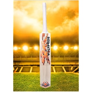 in the zone full size cricket bat ideal for age 15 yrs with anti scuff sheet toe and cover zone orange sticker white grip himachal willow cricket bat