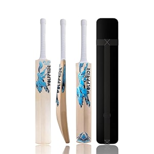 in the zone poplar willow cricket bat full size ideal for age 15 yrs with anti scuff sheet toe and cover zone blue sticker amp white grip