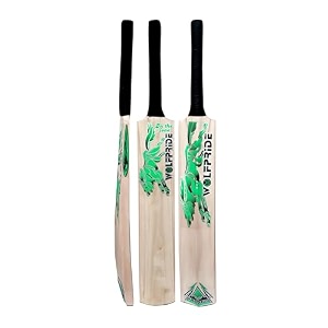 in the zone poplar willow cricket bat full size ideal for age 15 yrs with anti scuff sheet toe and cover zone green sticker amp black grip