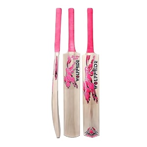 in the zone himachal willow cricket bat full size ideal for age 15 yrs with anti scuff sheet toe and cover zone pink sticker amp pink grip
