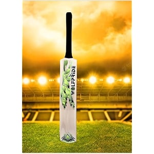 in the zone full size cricket bat ideal for age 15 yrs with anti scuff sheet toe and cover zone yellow sticker black grip himachal willow cricket bat