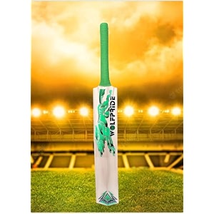 in the zone full size cricket bat ideal for age 15 yrs with anti scuff sheet toe and cover zone green sticker gren grip himachal willow cricket bat