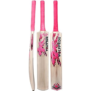 in the zone full size cricket bat ideal for age 15 yrs with anti scuff sheet toe and cover zone pink sticker amp pink grip kashmir willow cricket bat