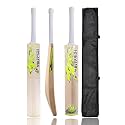 in The Zone Poplar Willow Cricket Bat, Full Size Ideal for Age 15+ Yrs with Anti Scuff Sheet, Toe, and Cover, Zone Yellow Sticker &amp; White Grip