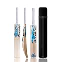 in The Zone Himachal Willow Cricket Bat, Full Size Ideal for Age 15+ Yrs with Anti Scuff Sheet, Toe, and Cover, Zone Blue Sticker &amp; White Grip