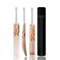 in The Zone Himachal Willow Cricket Bat, Full Size Ideal for Age 15+ Yrs with Anti Scuff Sheet, Toe, and Cover, Zone Orange Sticker &amp; White Grip