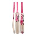 in The Zone Himachal Willow Cricket Bat, Full Size Ideal for Age 15+ Yrs with Anti Scuff Sheet, Toe, and Cover, Zone Pink Sticker &amp; Pink Grip
