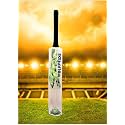 in The Zone Full Size Cricket Bat, Ideal for Age 15+ Yrs with Anti Scuff Sheet, Toe, and Cover (Zone Yellow Sticker Black Grip, Himachal Willow Cricket Bat)