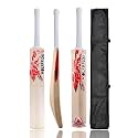 in The Zone Poplar Willow Cricket Bat, Full Size Ideal for Age 15+ Yrs with Anti Scuff Sheet, Toe, and Cover, Zone Red Sticker &amp; White Grip