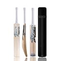 in The Zone Himachal Willow Cricket Bat, Full Size Ideal for Age 15+ Yrs with Anti Scuff Sheet, Toe, and Cover, Zone Gray Sticker &amp; White Grip