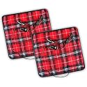 ZONETECH Red Plaid Warming Pad Cozy Warmth in Cold Weather,Perfectly Sized for Comfort and Portability for Pets 2 Pack