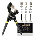 ZONGLAN Grommet Tool Kit, Eyelet Tool Multi-Purpose Handheld Manual Hole Punch Rivet Press Plier Crimper 3 Interchangeable Dies with 900 Set 7/32" 5/16" 3/8" Metal Grommets Washers